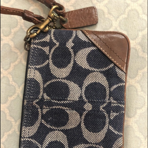 Coach Denim Wristlet - Picture 2 of 3